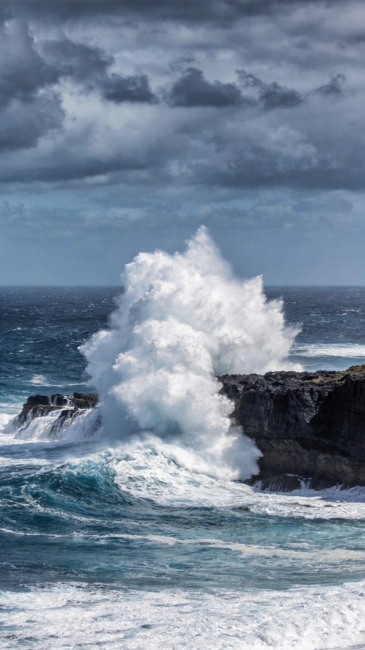 Waves Kissing Coastal Rocks