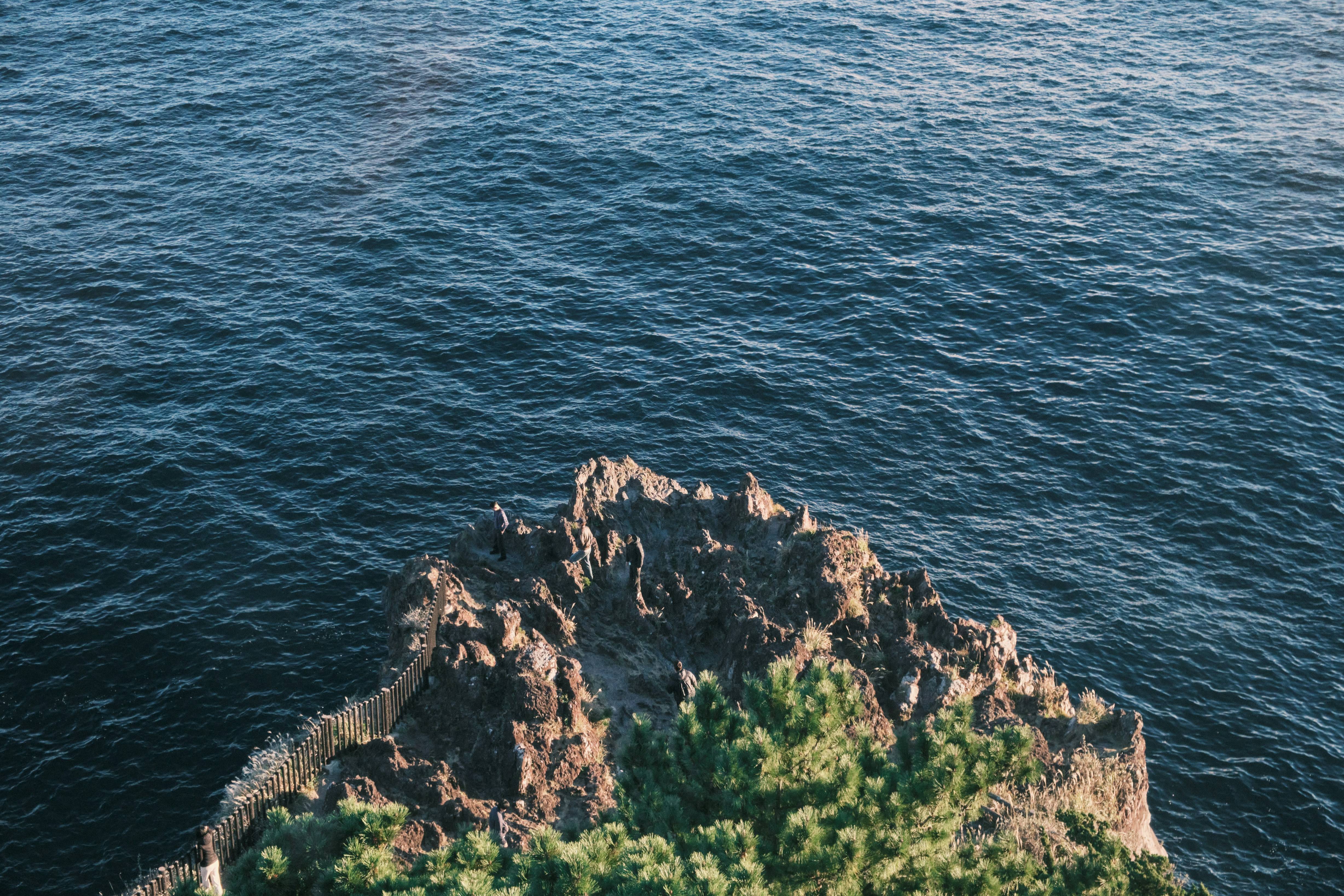 A small island in the middle of the ocean