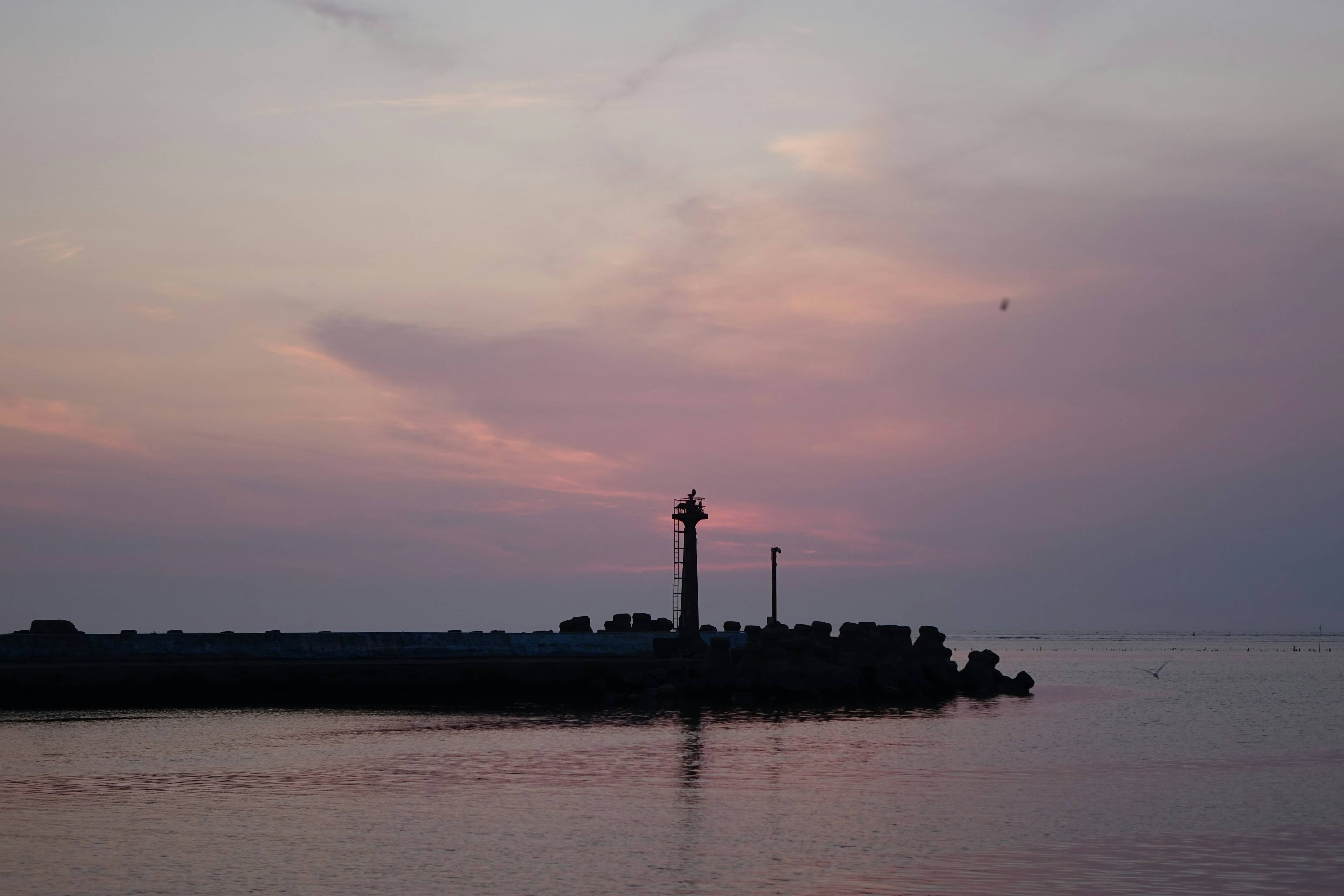 a lighthouse on an island