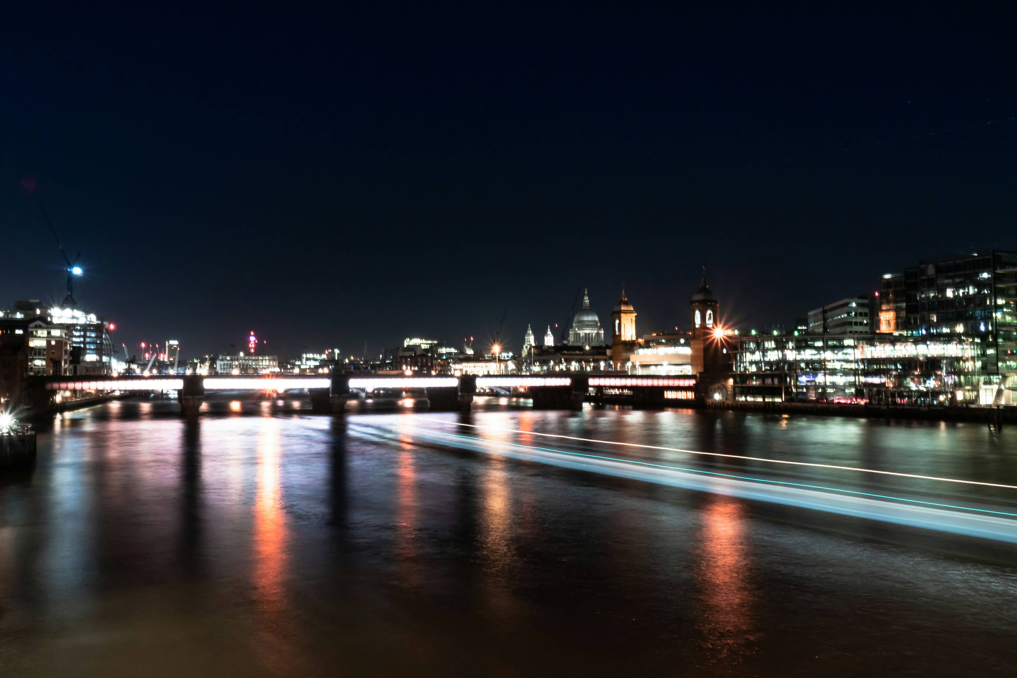 city lights during night time
